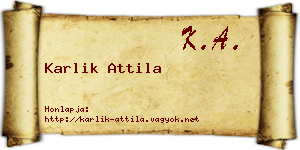 Karlik Attila névjegykártya